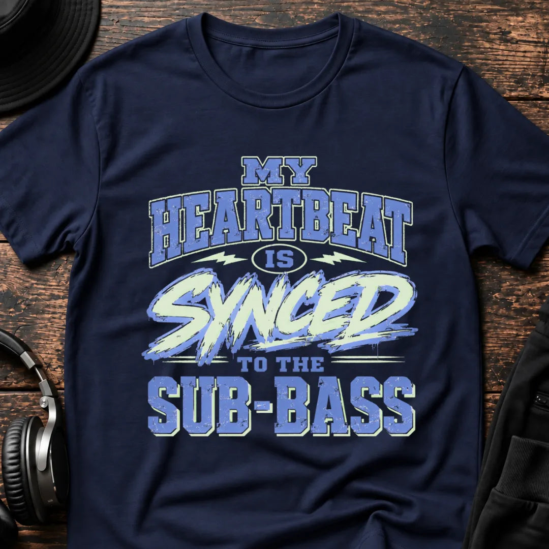 Synced Heartbeat DnB T-Shirt flat lay by QUASIKERN