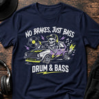 No Brakes Just Bass DnB T-Shirt flat lay by QUASIKERN