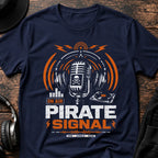 Pirate Signal DnB T-Shirt flat lay by QUASIKERN