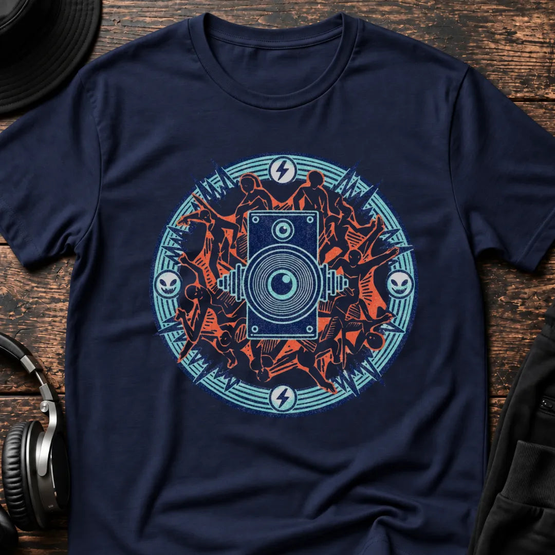 Mandala Rave T-Shirt flat lay by QUASIKERN