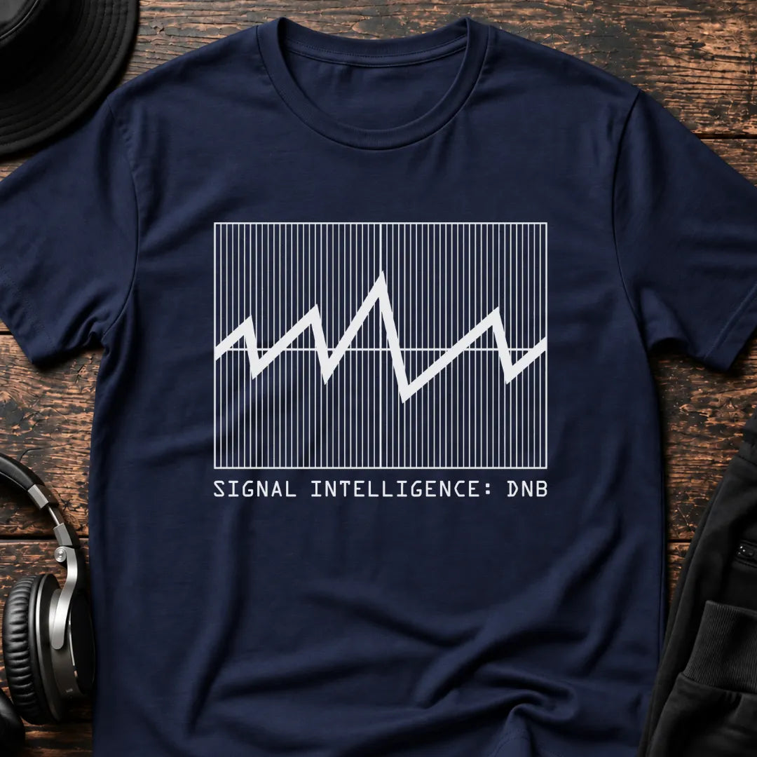 Signal Intelligence DnB T-Shirt flat lay by QUASIKERN