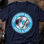 Skate & Bass DnB T-Shirt flat lay by QUASIKERN