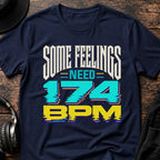Some Feelings Need 174 BPM DnB T-Shirt flat lay by QUASIKERN
