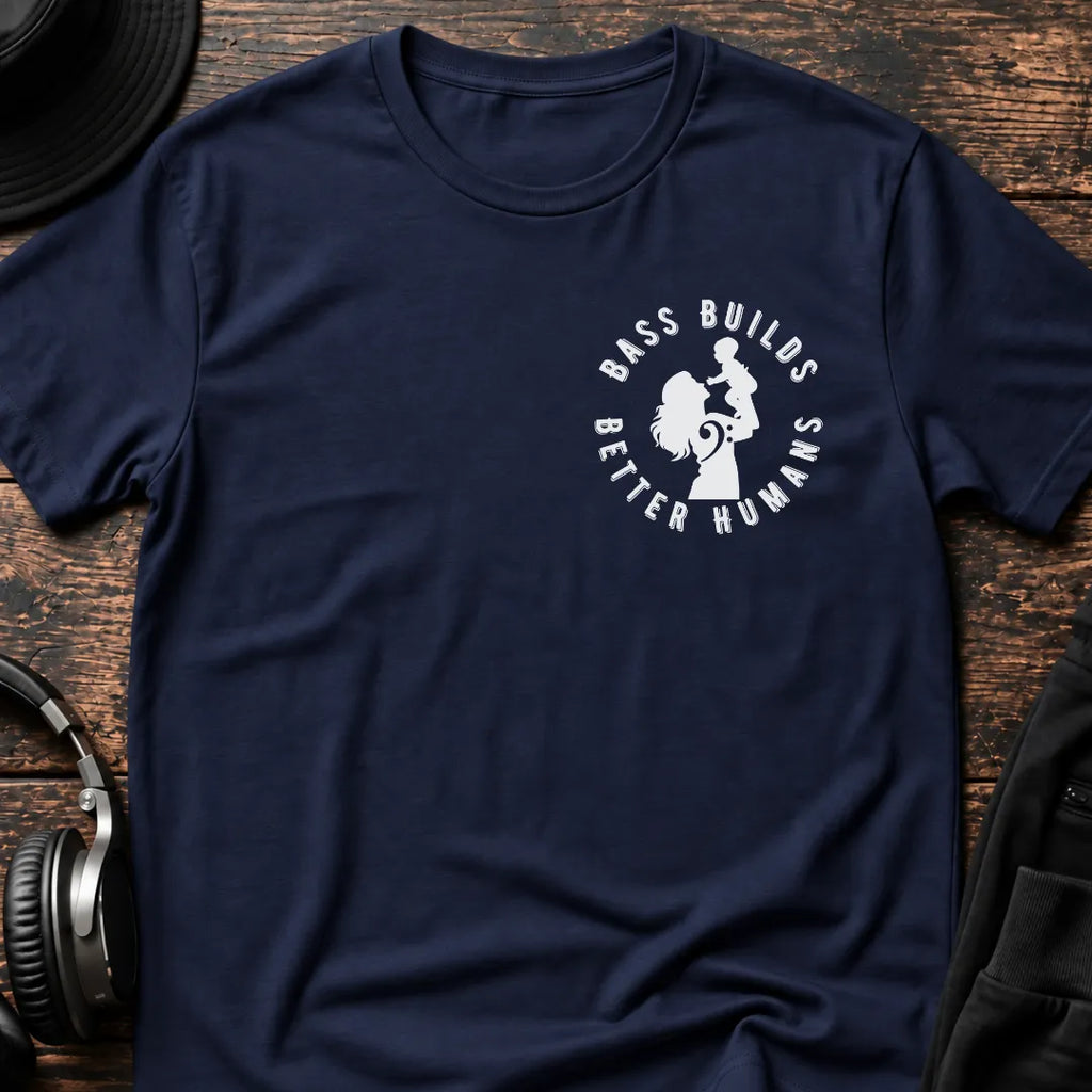 Bass Builds Better Humans Ed. 2 DnB T-Shirt flat lay by QUASIKERN