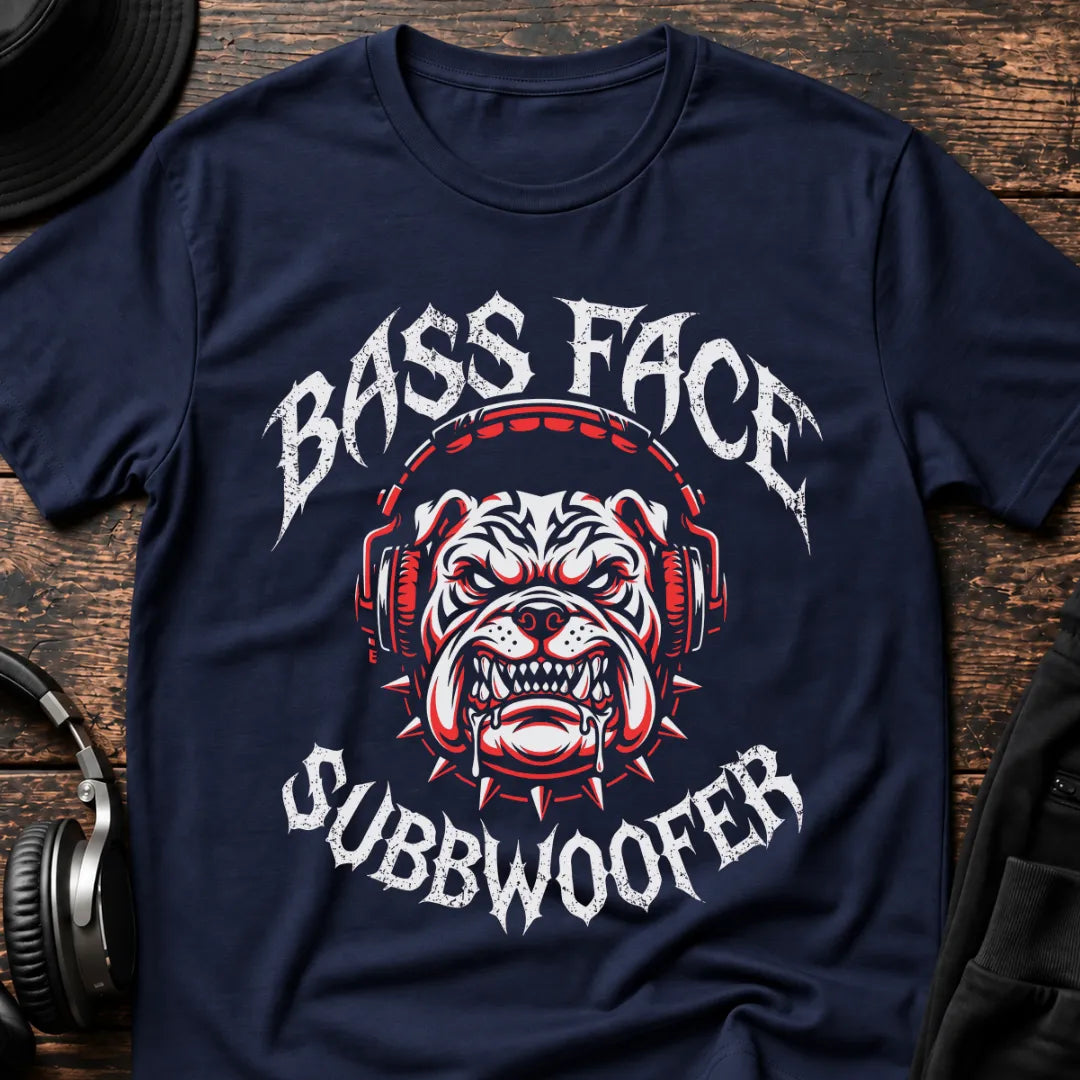 Bass Face Subwoofer DnB T-Shirt flat lay by QUASIKERN
