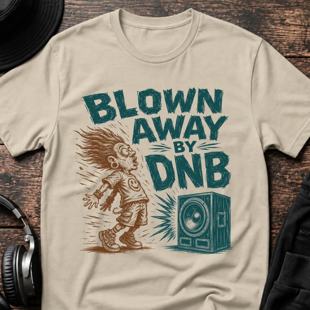 Blown Away by DnB T-Shirt flat lay by QUASIKERN