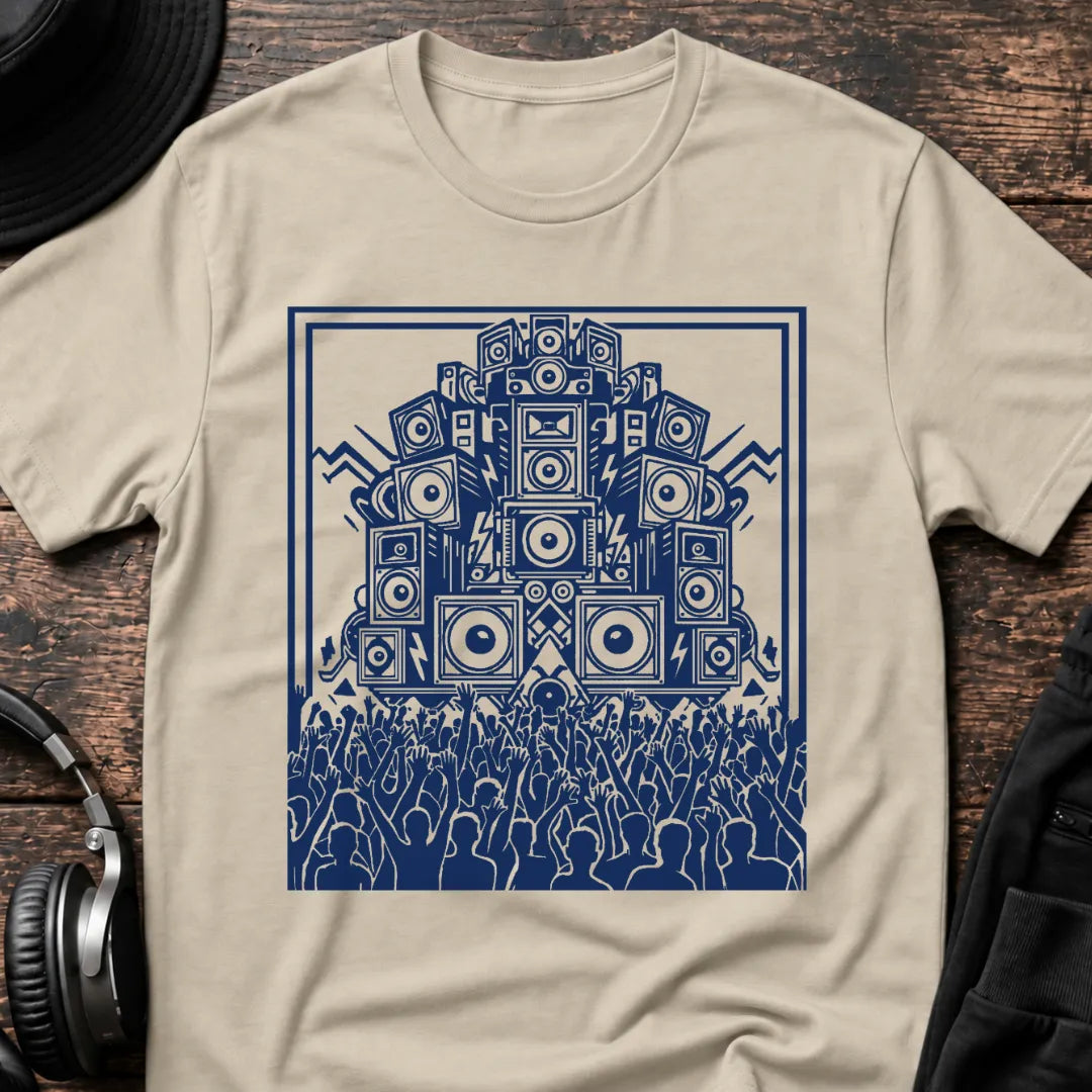 Cult of Rave DnB T-Shirt flat lay by QUASIKERN