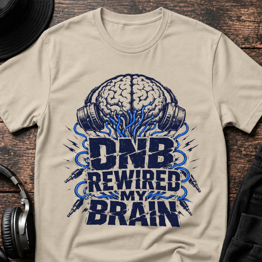 Brain Rewired DnB T-Shirt flat lay by QUASIKERN