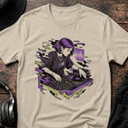 Glitch Selecta DJ T-Shirt flat lay by QUASIKERN