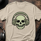 Headphone Skull DnB T-Shirt flat lay by QUASIKERN
