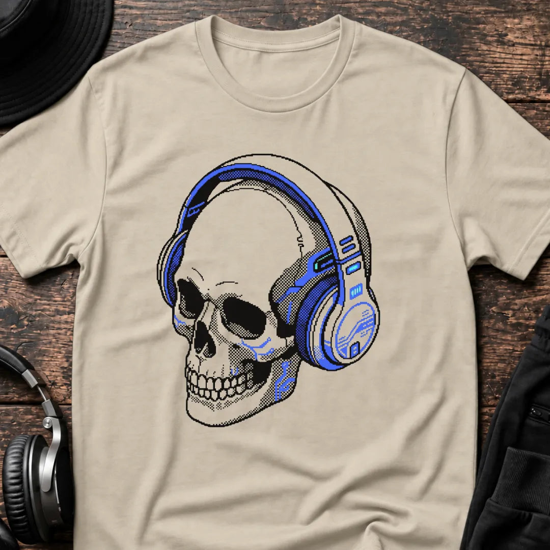 Skull Frequency DnB T-Shirt flat lay by QUASIKERN