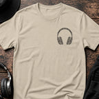 Minimal Headphones DnB T-Shirt flat lay by QUASIKERN