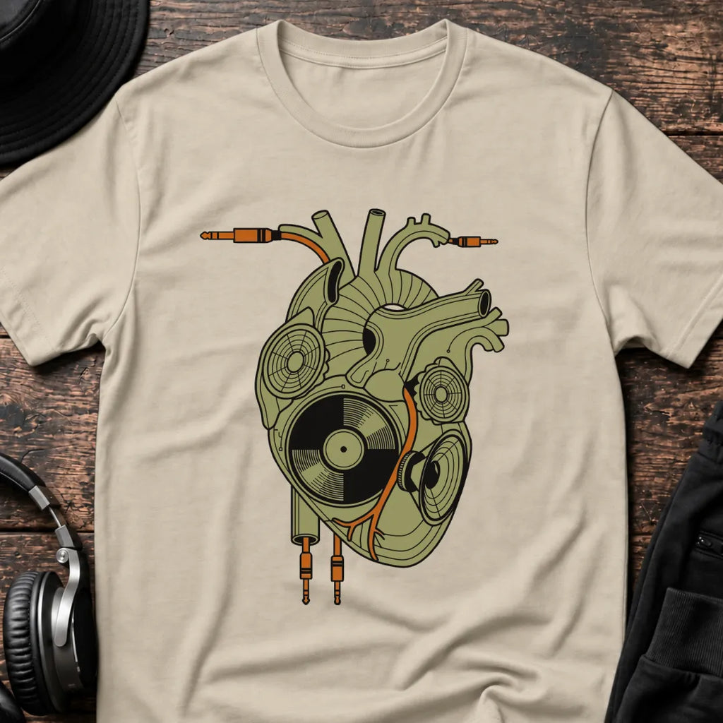 HeartBeat DnB T-Shirt flat lay by QUASIKERN