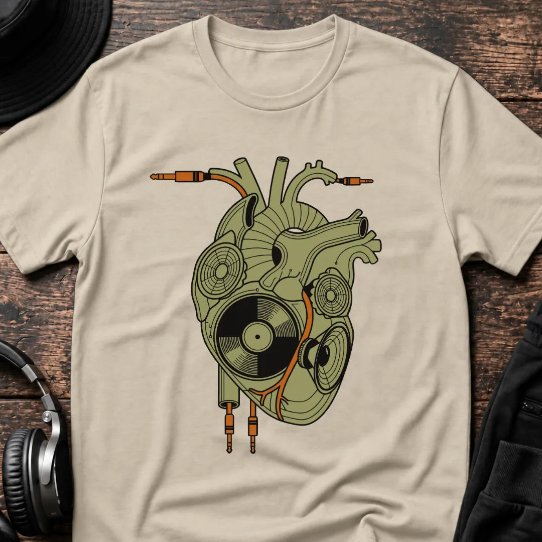 HeartBeat DnB T-Shirt flat lay by QUASIKERN