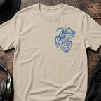Heartbeat Chest DnB T-Shirt flat lay by QUASIKERN