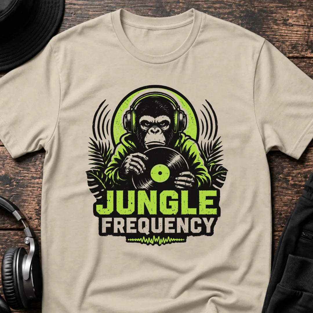 Jungle Frequency Jungle T-Shirt flat lay by QUASIKERN