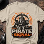 Pirate Signal DnB T-Shirt flat lay by QUASIKERN