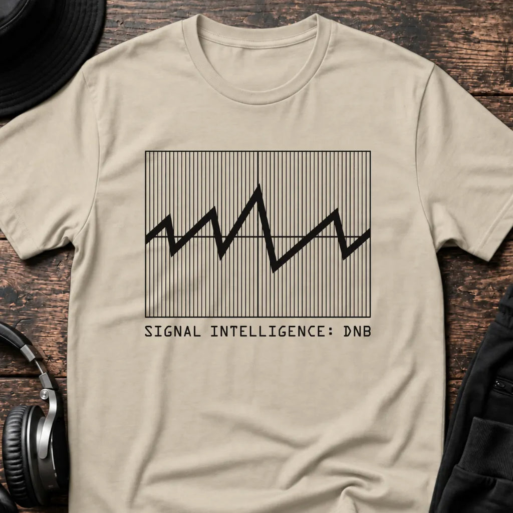 Signal Intelligence DnB T-Shirt flat lay by QUASIKERN