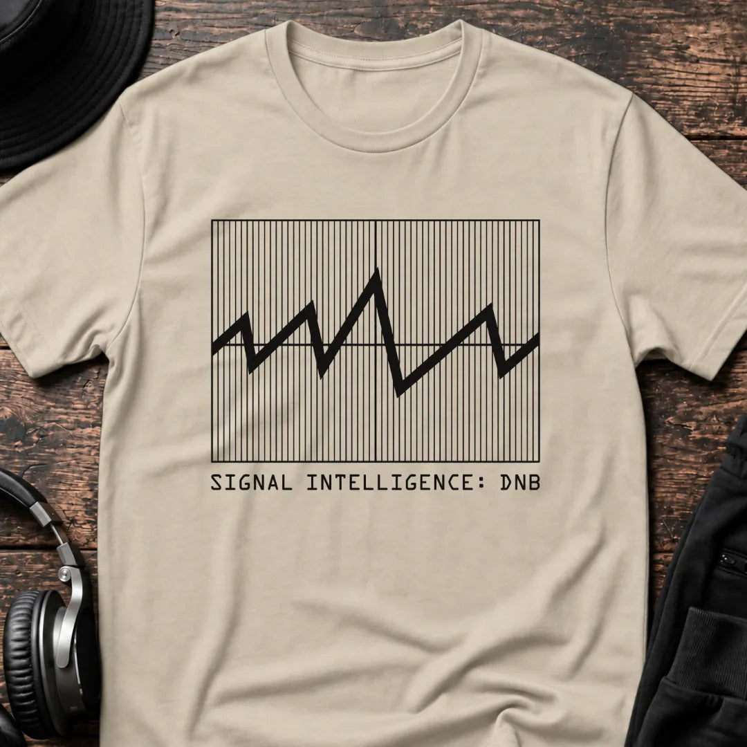 Signal Intelligence DnB T-Shirt flat lay by QUASIKERN