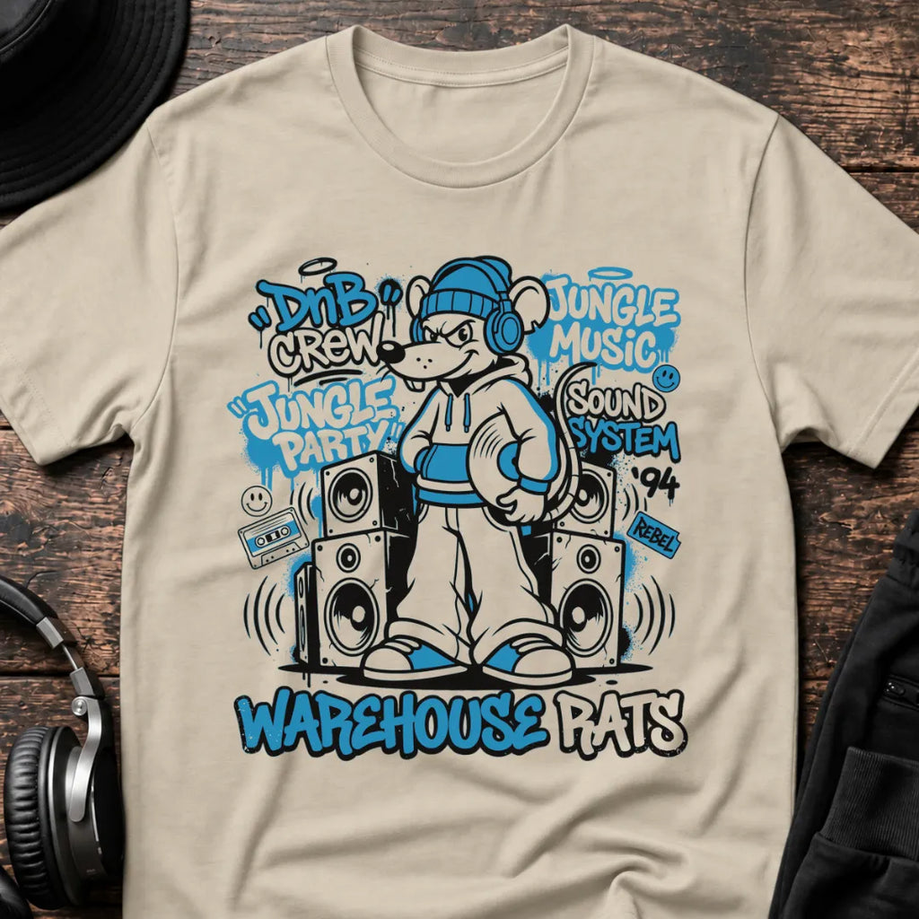 Warehouse Rats Jungle T-Shirt flat lay by QUASIKERN