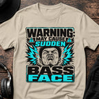 Bassface Warning DJ T-Shirt flat lay by QUASIKERN