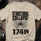 Structural Collapse 174 BPM DnB T-Shirt flat lay by QUASIKERN