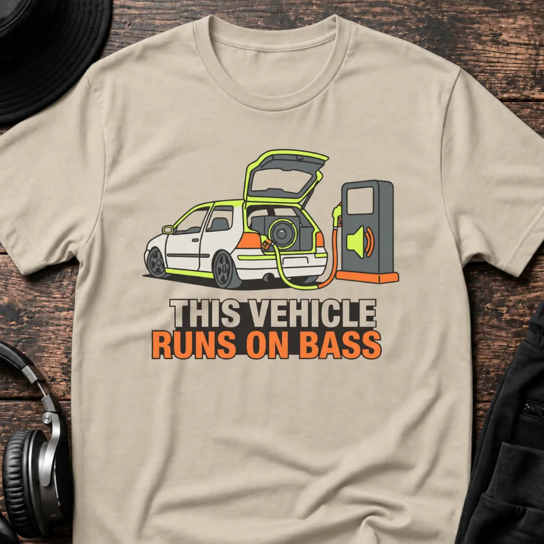 Runs on Bass DnB T-Shirt flat lay by QUASIKERN