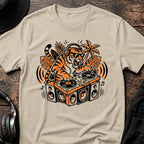 Tiger DJ Jungle T-Shirt flat lay by QUASIKERN