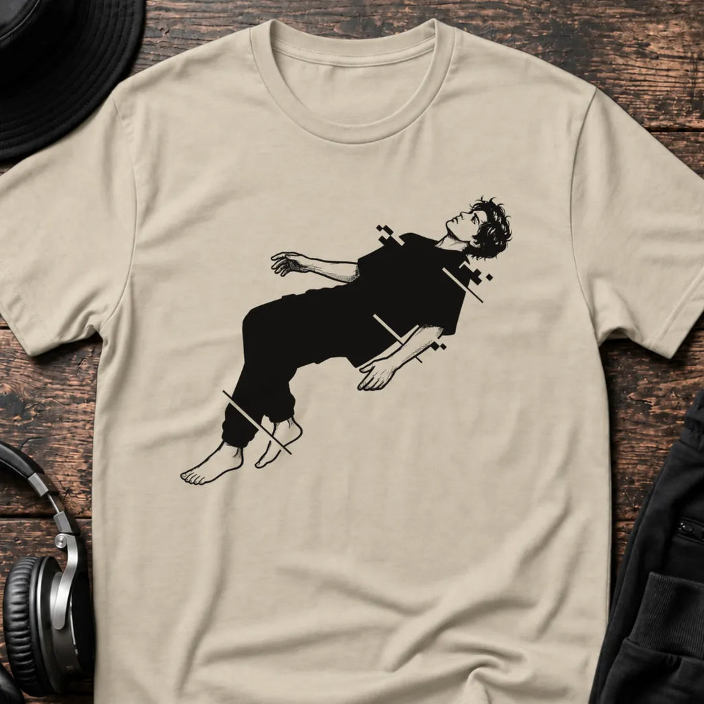 Digital Drift Rave T-Shirt flat lay by QUASIKERN