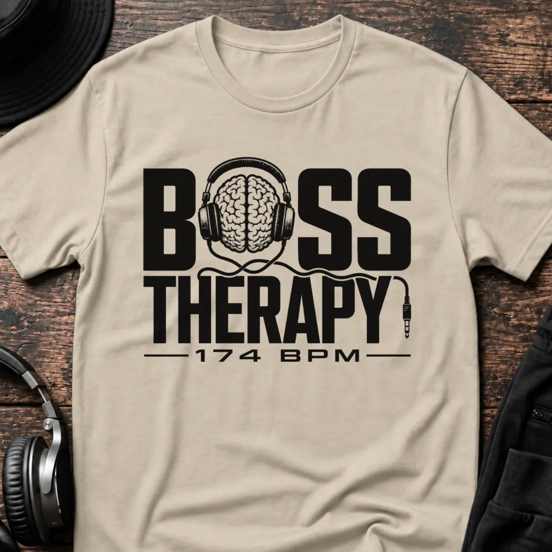 Bass Therapy 174 BPM DnB T-Shirt flat lay by QUASIKERN