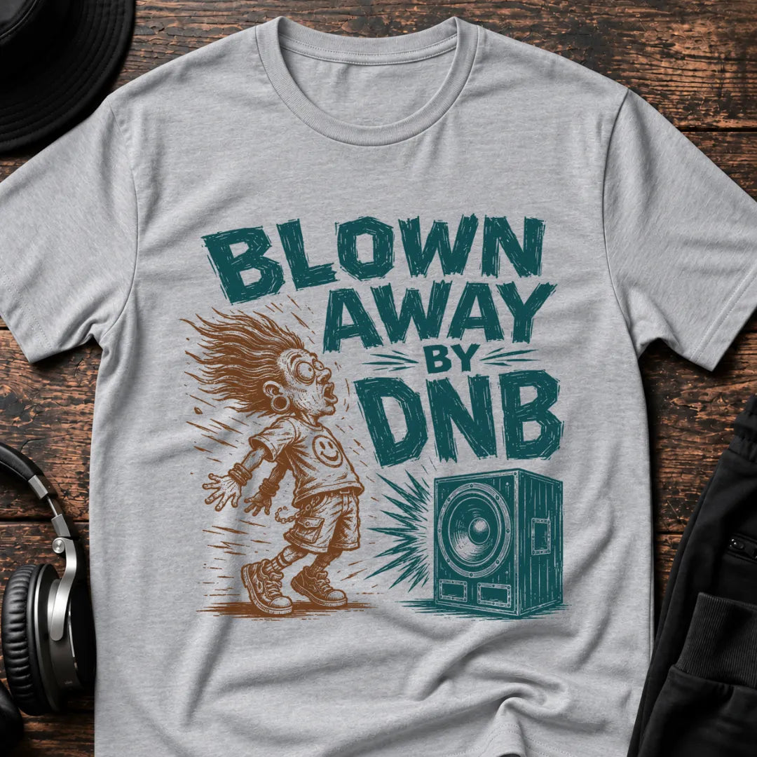 Blown Away by DnB T-Shirt flat lay by QUASIKERN