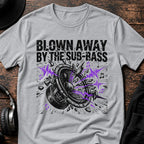 Blown Away by Sub-Bass DnB T-Shirt flat lay by QUASIKERN
