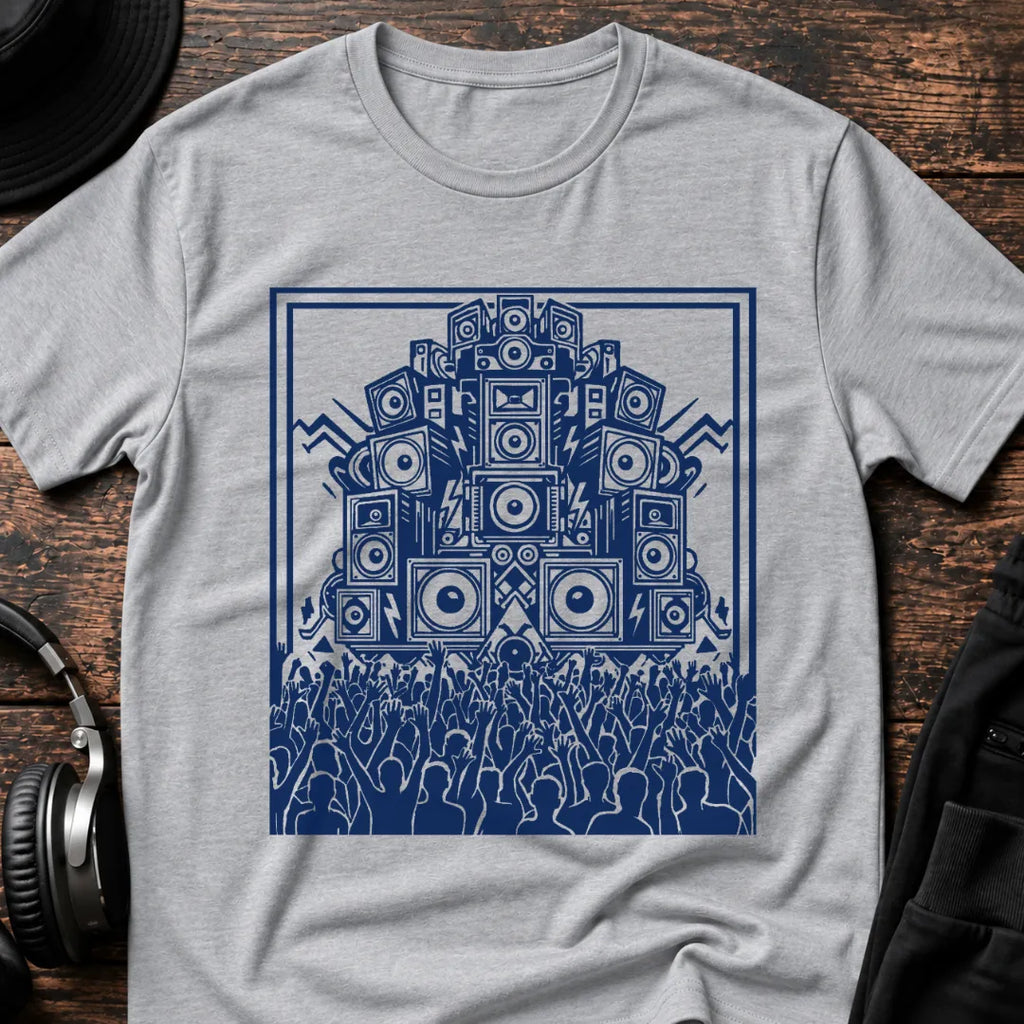 Cult of Rave DnB T-Shirt flat lay by QUASIKERN
