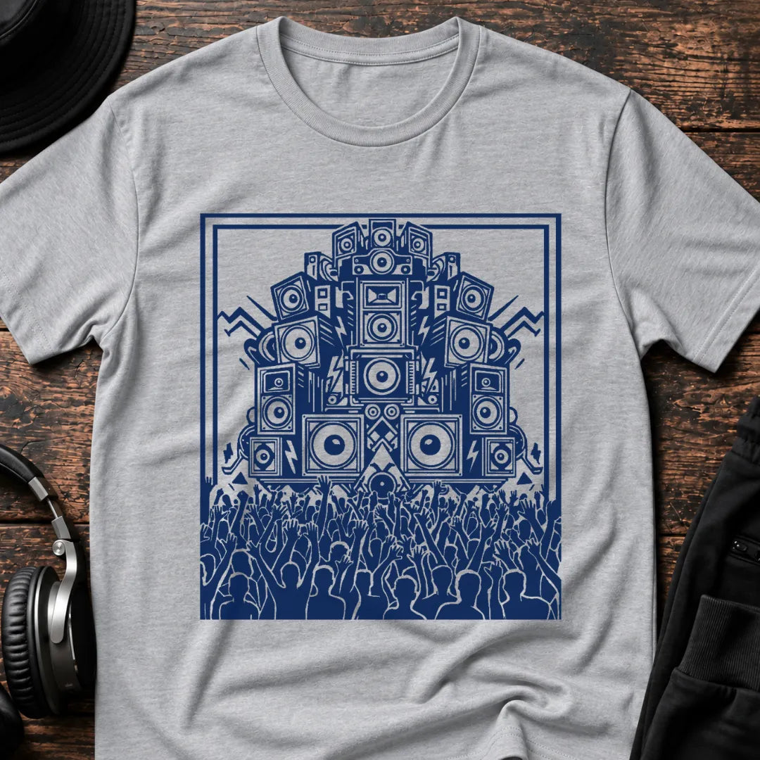 Cult of Rave DnB T-Shirt flat lay by QUASIKERN