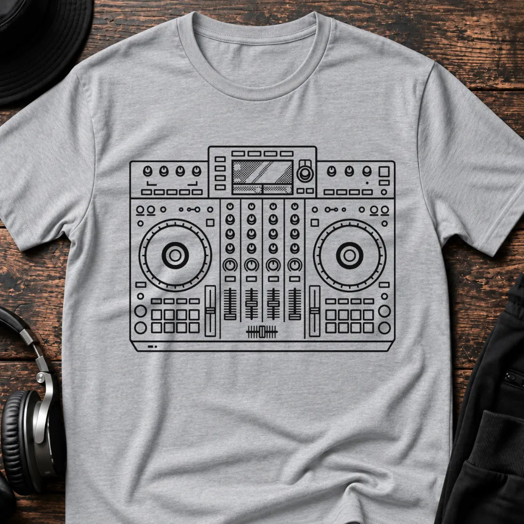 Dark Deck DnB T-Shirt flat lay by QUASIKERN
