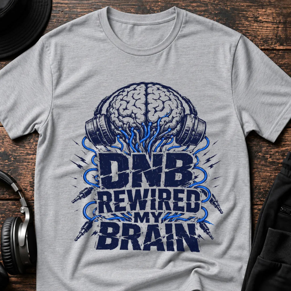 Brain Rewired DnB T-Shirt flat lay by QUASIKERN