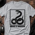 Drum N Bass Snake DnB T-Shirt flat lay by QUASIKERN