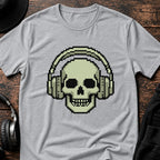 Headphone Skull DnB T-Shirt flat lay by QUASIKERN