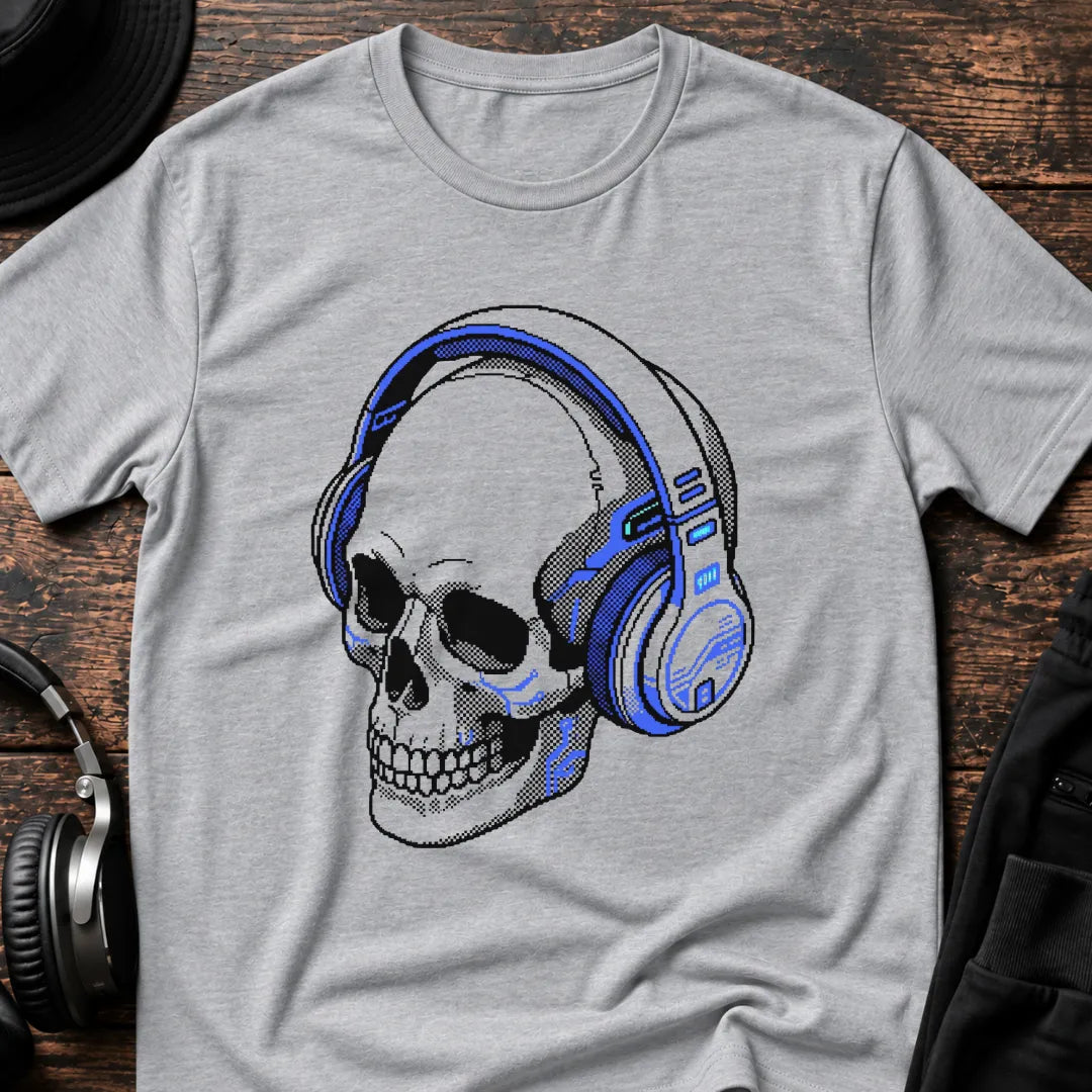 Skull Frequency DnB T-Shirt flat lay by QUASIKERN