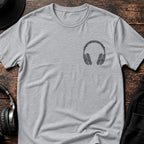 Minimal Headphones DnB T-Shirt flat lay by QUASIKERN