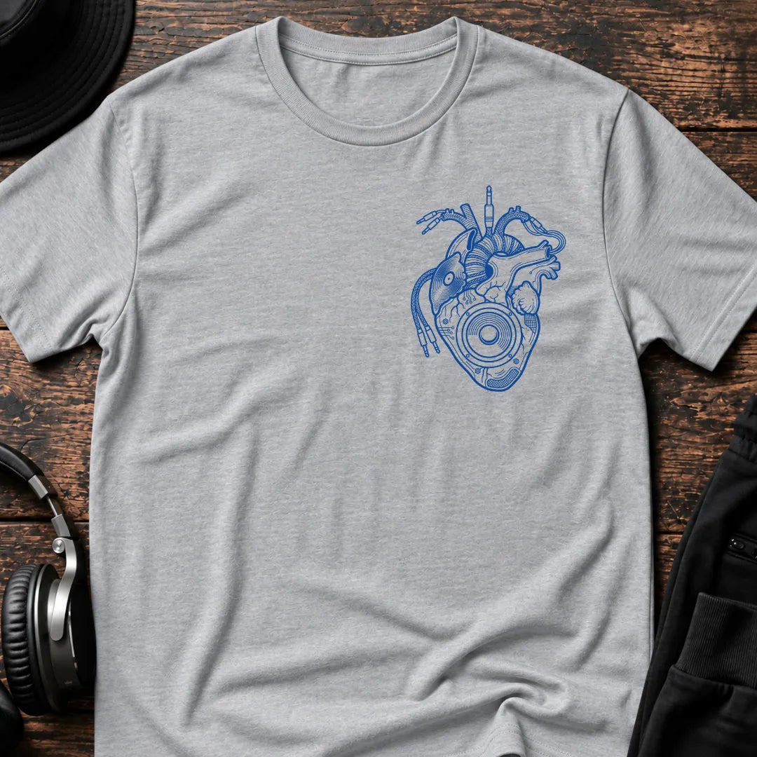 Heartbeat Chest DnB T-Shirt flat lay by QUASIKERN
