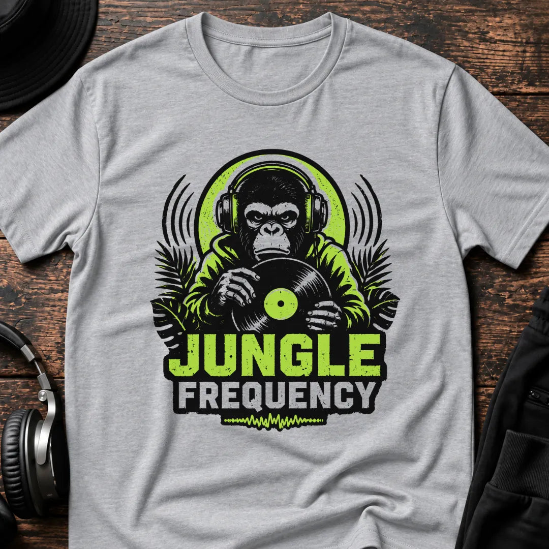 Jungle Frequency Jungle T-Shirt flat lay by QUASIKERN