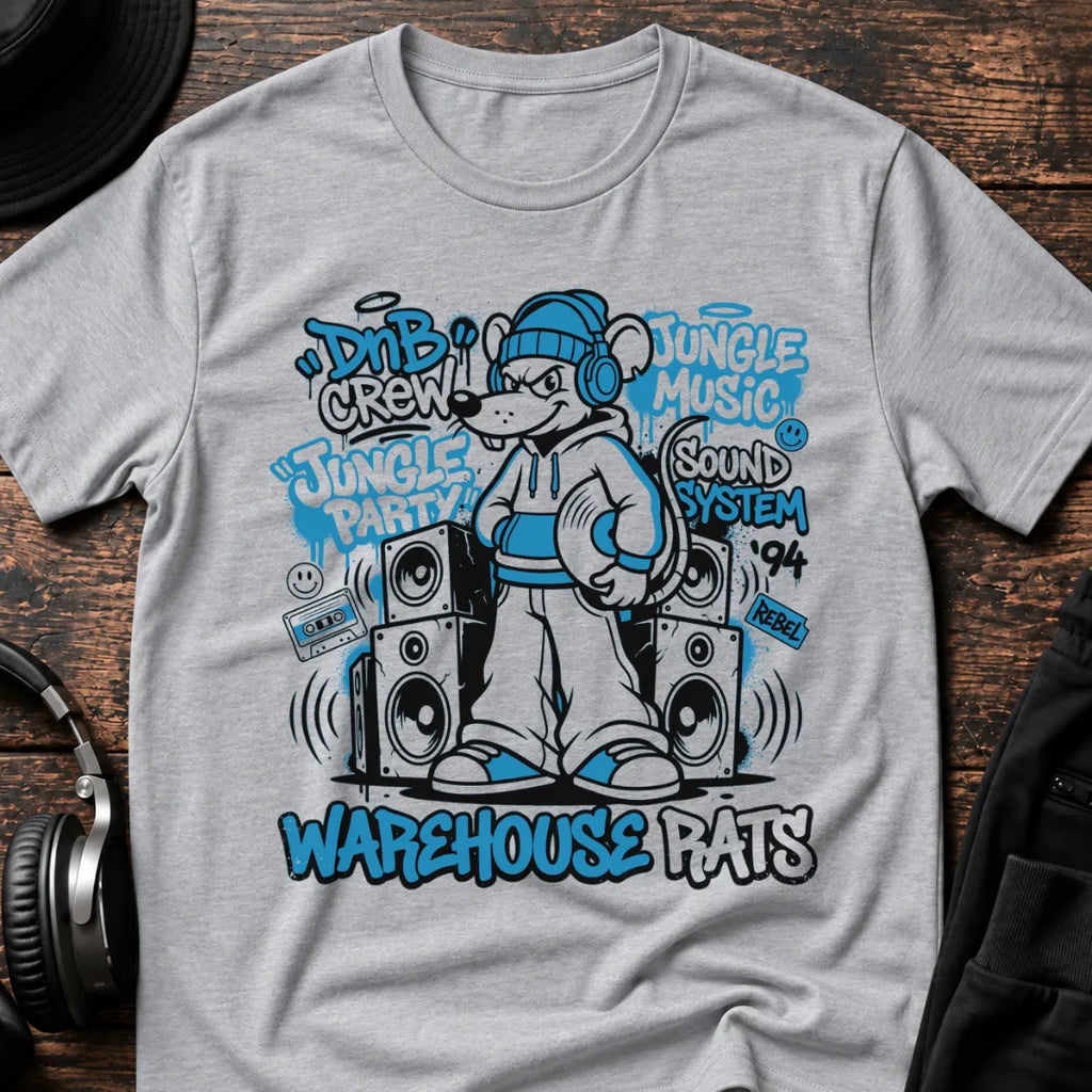 Warehouse Rats Jungle T-Shirt flat lay by QUASIKERN