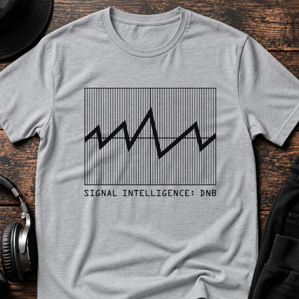 Signal Intelligence DnB T-Shirt flat lay by QUASIKERN