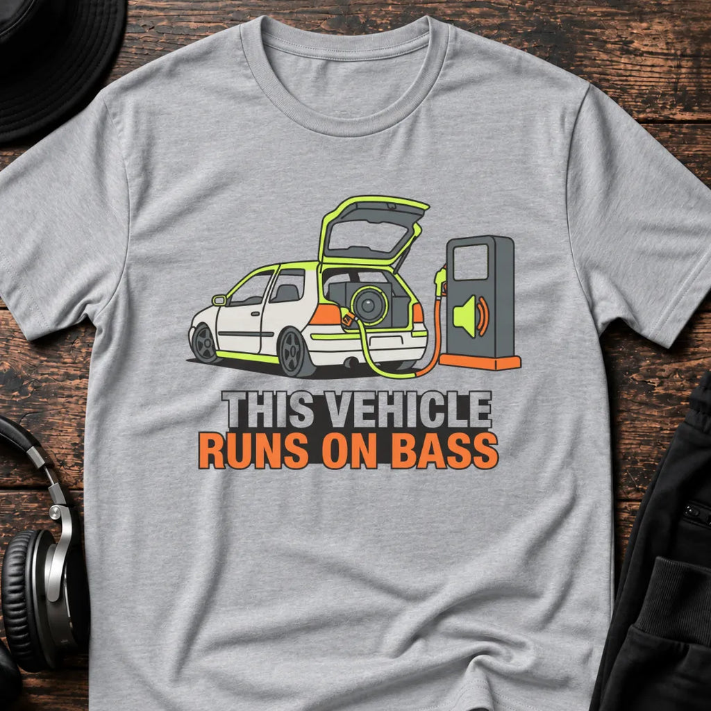 Runs on Bass DnB T-Shirt flat lay by QUASIKERN