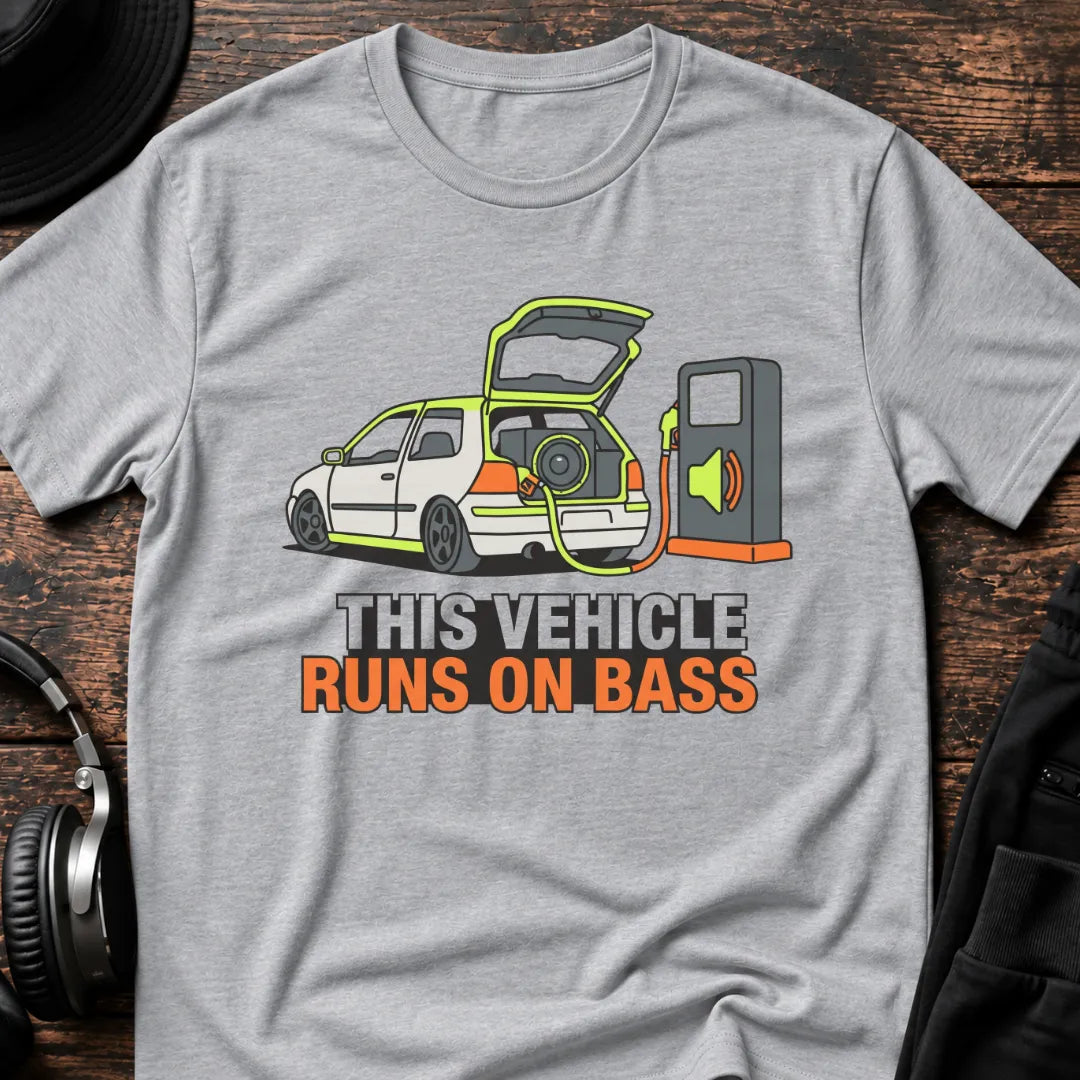 Runs on Bass DnB T-Shirt flat lay by QUASIKERN