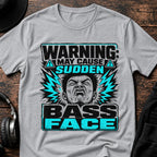 Bassface Warning DJ T-Shirt flat lay by QUASIKERN