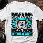 Bassface Warning DJ T-Shirt flat lay by QUASIKERN