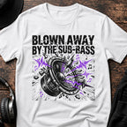 Blown Away by Sub-Bass DnB T-Shirt flat lay by QUASIKERN