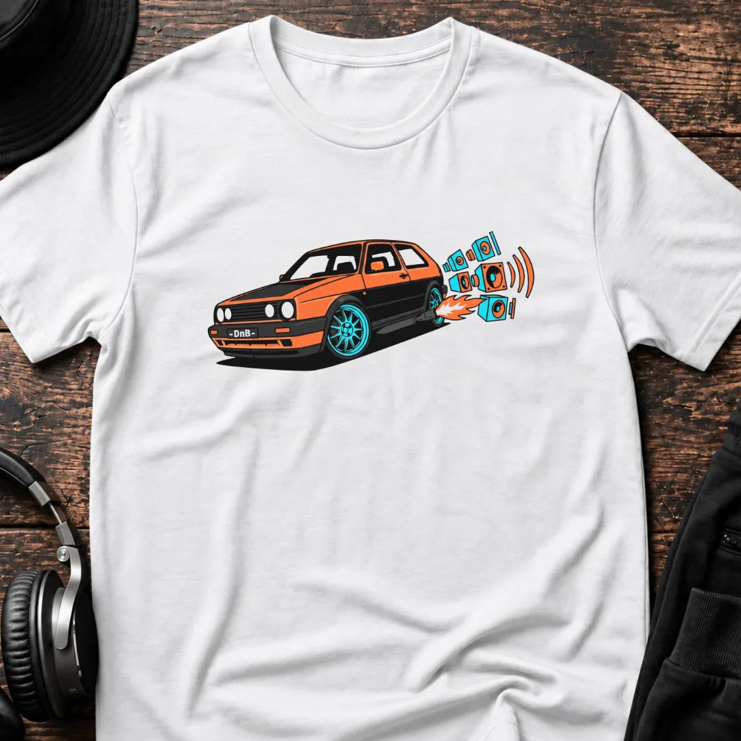 Boosted by DnB T-Shirt flat lay by QUASIKERN